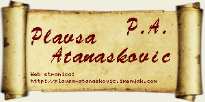 Plavša Atanasković vizit kartica
